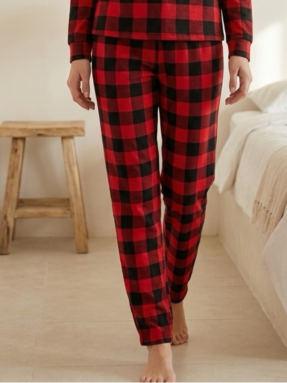 NWT Wondershop Women’s Buffalo Plaid Pajama Lounge Pants - Black Red - Size XL